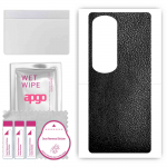 apgo Protective Skin Sticker for the back compatible with Honor 80 Pro, Wrap Film, Foil, Vinyl - Pattern Black Leather