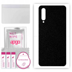 apgo Protective Skin Sticker for the back compatible with Xiaomi Mi CC9, Wrap Film, Foil, Vinyl - Pattern Matte Black