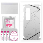 apgo Protective Skin Sticker for the back+sides compatible with Xiaomi Mi 10 Ultra, Full Wrap Film, Foil, Vinyl - Pattern White Marble