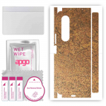 apgo Protective Skin Sticker for the back+sides compatible with Samsung Galaxy Z Fold 3, Full Wrap Film, Foil, Vinyl - Pattern Rusty Copper