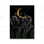 M&uuml;stilised silmad N&otilde;iak&auml;si P&auml;ike Kuu T&auml;ht Taevane l&otilde;uendimaal Seinakunst Piltplakat ja tr&uuml;kis elutoa jaoks kodu raamita 21x30cm No Framed