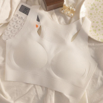 Lastele m&otilde;eldud juhtmevaba &otilde;mblusteta sportrinnahoidja, t&uuml;drukute, beebide treeningrinnahoidja, libisemisvastane spordivest, teismeliste aluspesu M valge