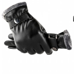 Meeste talvised nahkkindad, soojad ja sametised veekindlad puuteekraaniga kindad, mootorrattakindad