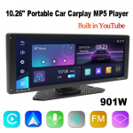 10,26-tolline kaasaskantav juhtmevaba Carplay HD IPS-ekraan puuteekraaniga auto MP5-m&auml;ngija, sisseehitatud Youtube