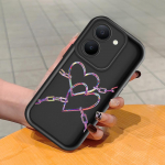 Pehme silikoonist ruudukujulise redeli mustriga telefoni&uuml;mbris, t&auml;ielikult kattev, kaamera p&otilde;rutuskindel kaitse, kummist &uuml;mbris Vivole Vivo S1 valge