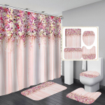 4 tk Flower Series du&scaron;ikardinate komplektid vannitoa jaoks libisemiskindlad vannitoavaibad kaas WC kate vannimatt 4Pcs