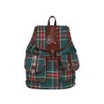 Naiste mitme taskuga reisiseljakott, ruuduline suure mahutavusega seljakott tumeroheline v&auml;rv