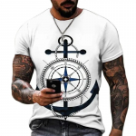 Vintage T-s&auml;rgid Meestele 3D Prinditud Ankurtop L&uuml;hikeste Varrukatega Suurem&otilde;&otilde;dulised Hip Hop O-kaelusega Puuvillased T-s&auml;rgid Meeste riided S