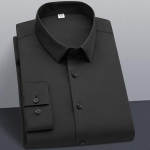 Stretch soliidsed kleit-s&auml;rgid meestele &Auml;riline pikkade varrukatega pehme mugav meeste pidulik s&auml;rk ilma esitaskuta S~6XL pluss suurus 4XL