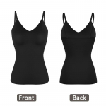 Naiste salendavad kehakujundaja V-kaelusega Camisole kompressiooniga paagid naistele Tummy Control Shapewear Reguleeritavate rihmadega Cami Tops S beež