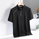 Kiiresti kuivav T-s&auml;rk meeste v&auml;lisportimiseks Fitness L&uuml;hikeste varrukatega &Uuml;markaelus, Poollukuga P&uuml;stikraega Ice Silk T-s&auml;rk XXXL