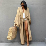 Rannakatted naiste kimono, suvised v&ouml;&ouml;ga m&auml;hitud kleidid, soliidsed ujumisriided, keeb puhkuseks m&otilde;eldud ujumiskost&uuml;&uuml;mid One Size kuld