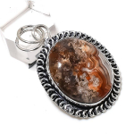 Crazy Lace Agate Gemstone Handmade 925 Sterling Silver Gift Pendant 2.01 c2a37