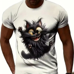 Loomade T-s&auml;rk meestele Suvine l&uuml;hikeste varrukatega kassiga tr&uuml;kitud T-s&auml;rk Moodne t&auml;navariietus Suurem&otilde;&otilde;tmeline riietus vabaaja kaelaga pullover S