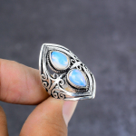 Natural Milky Opal Gemstone Handmade 925 Sterling Silver Gift Ring Size 7 c7z06