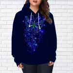 Naiste mood, bambusest lehtedest liblikas tr&uuml;kised lahtised kapuutsiga topsid Pluus Pusa vabaaja pikkade varrukatega pullover Topid XS sinine