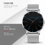 Mood Meeste klassikalised &auml;rimustad k&auml;ekellad vabaaja kvartsk&auml;ekellad Luksuslik &uuml;mmargune sinine analoogkell Meeste kell kingitus Relojes Hombre must/sinine