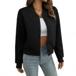 Naiste jope O kaelusega &uuml;hev&auml;rviline lukuga suletav mantel lahtine termiline l&uuml;hike t&uuml;&uuml;p M must