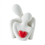 Abstraktne keraamiline embav paar figuriin aastap&auml;eva kingitus romantiline valentinip&auml;ev elutuppa Blue Heart Size S