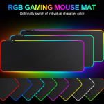 Eriti suur lauaalus RGB-valgustusega, paksendatud puhasmust hiirematt, lahe 800x300x3mm must