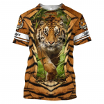 3D Tiger Print T-s&auml;rk Meestele Butiik Animal Graphic T-s&auml;rgid Suvine trend Harajuku Suured l&uuml;hikeste varrukatega vabaaja O-kaelusega topid S