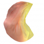 Poolringikujuline lipp voogav, krimpsuv helkurmaterjal erksad gradientv&auml;rvid veniv metallvarras Kergekaalulised tantsulipud kiitust&ouml;&ouml;d oranž