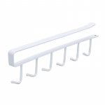 Punch-free kaherealine konksu riputatav hoidik tass seinakapp konks spaatli hammas tassi hoiustamine majapidamises sepistatud k&ouml;&ouml;gis panipaik 25*2.5**4cm(Single row) valge