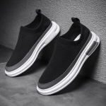 Kevad ja s&uuml;gis Uued Meeste kingad Lendavad Kootud Kingad V&otilde;rgust pind hingav A Slip-on Sokid Suu Meeste Mood Meeste vabaaja spordijalatsid 41 must