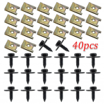 40 tk Auto Poritiiva Kaitseraud Ristpeaga Kruvid &Scaron;assii Mootori Kaitse Metallmutter/Kruvi Seibid U-kujuline Klamber BMW E46 E92 E90 F10 jaoks