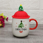 Uus j&otilde;ulumustriline kruus lusikaga Silikoonkaanega, 460ml Keraamiline Creative Coffee Kruus Teetass Joogin&otilde;u Kingitus s&otilde;brale