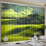 Looduslik maastik Mets maastik Muru Puu Aken Kardinad Elutoa Rulood Magamistoa Vannitoa K&ouml;&ouml;k Uks Kodukaunistus 2tk W50X130H(cm)x2Pcs&Grommet Top