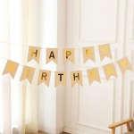 Kraft Paper Happy Birthday Banner party Bunting Garland Banner Flags set Baby Shower One Year first Birthday decoration Supplies