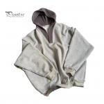 Meeste s&uuml;gistalvise kapuutsiga l&otilde;ngast kapuuts, lapiline lahtised pikad varrukad elastsete k&auml;tistega ja V-kaelusega vabaaja t&auml;navar&otilde;ivaste topp M must