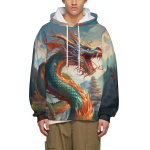 Isiksus Loom Draakon 3D-prinditud Pikkade Varrukatega Kapuutsiga Meeste Dressipluus Streetwear Pullover Vabaaja Jakk Spordikost&uuml;&uuml;m 2XL