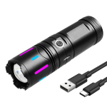 &Uuml;livalgusega taskulamp 30 W LED suure v&otilde;imsusega taskulambid luminofoorvalgusega suumitava lambiga, sisseehitatud akuga 3600 mAh tugev valguslatern matkalamp A-30WLED must