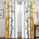 Moodne bambusest pulgadest &otilde;huke poolvarjutav aknakardin, 3D-tr&uuml;kk, elutuba, magamistuba, kodukaunistus, konksudega, 2 t&uuml;kki 2x110W214H(CM87x84in&Grommet Top