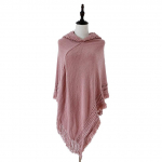 Naiste s&uuml;gis- ja talvine uus silmkoeline kapuutsiga pl&auml;tud Monokroomne pullover Cape kootud kampsun kapuutsiga suur sall 175*132cm