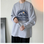 Tr&uuml;kitud s&uuml;gistalvine kampsun meeste kevad ja s&uuml;gis 2024 Korea uus &uuml;mmargune kaelus, vaba topp &scaron;ikk Hongkongi stiilis trendikas M valge