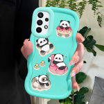 V&auml;rvitud mustriga Big Wave Edge pehmest silikoonmaterjalist Macaron telefoni&uuml;mbris, p&otilde;rutuskindel kaitsev kummist korpus Samsung Xiaomi Poco Redmi jaoks Samsung A32 sinine