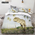 Dinosauruste tekikottide komplekt, kahe suurusega pol&uuml;estrist tekikott Jurassic World Parki dinosauruste tr&uuml;kised, kahe voodipesu komplekt lastele teismelistele poistele EU single(135x200cm)