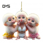 Multifilmi ahviripats 2D akr&uuml;&uuml;list rippuv ornament auto sisemuse tahavaate kaunistus prillidega ahviv&otilde;lu seljakoti v&otilde;tmehoidja jaoks Monkey