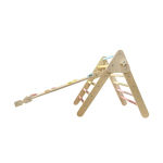 Toddler Wooden Indoor Slide Climbing Frame Ladder Kids 2 in 1 Wooden Activity & Movement Toys Gym for Children Home Playground Lama pastel pastelne pruun v&auml;rv