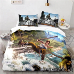 3D-prinditud m&auml;ng Tomb Raider Voodipesukomplekt Poistele T&uuml;drukutele Twin Queen Suurus Tekikott Padjap&uuml;&uuml;r Voodi Lastele T&auml;iskasvanutele Kodutekstiil 70x133cm 2pcs