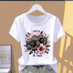 (Aasia suurus) magus leopardi lill L&uuml;hikeste varrukatega T-s&auml;rgid trend T R&otilde;ivad Moeprint Naiste vabaaja naiste top graafiline s&auml;rk S