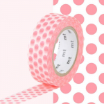 Masking tape &agrave; pois - Rouge fluo - 1,5 cm x 7 m