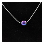Pierres et Min&eacute;raux. Collier 1 perle H&eacute;matite multicolore 8 mm Chaine en acier inoxydable.