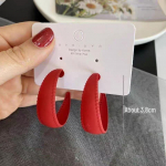 Retro Ankola punased C-kujulised k&otilde;rvar&otilde;ngad &ndash; 2025. aasta s&uuml;gis- ja talvetrend, ni&scaron;istiil C-shaped earrings punane