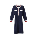 Uus S&uuml;gisstiil V&auml;ike L&otilde;hnastiil Kootud Kehasse H&otilde;lmav Volditud Must Seelik Mitmek&uuml;lgne Retro P&otilde;hikleit M blue