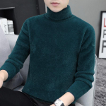 Paksendatud dressipluus Meeste kleepumisvastane kvaliteetne kootud kilpkonnaga kampsun Slim Fit pikkade varrukatega pullover &uuml;hev&auml;rvilised trendid meester&otilde;ivad L veini