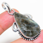 Labradorite Handmade 925 Sterling Silver Jewelry Pendant 1.97 l4u45